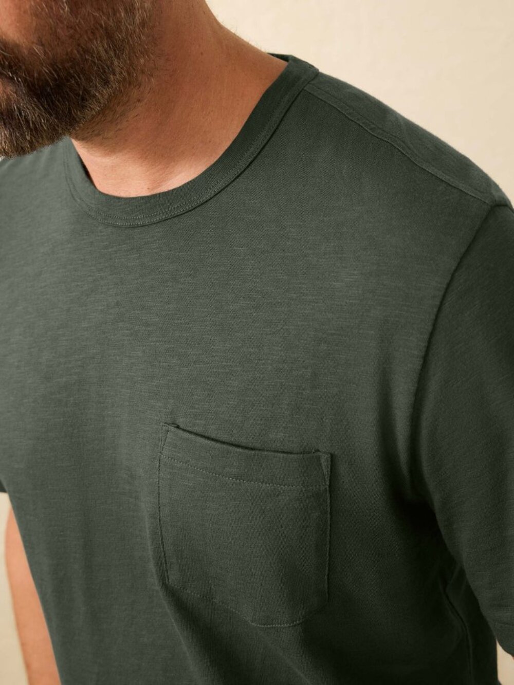 Faherty Men's Sunwashed Pocket Short Sleeve T-Shirt Sz S & M NWT Fall Evergreen